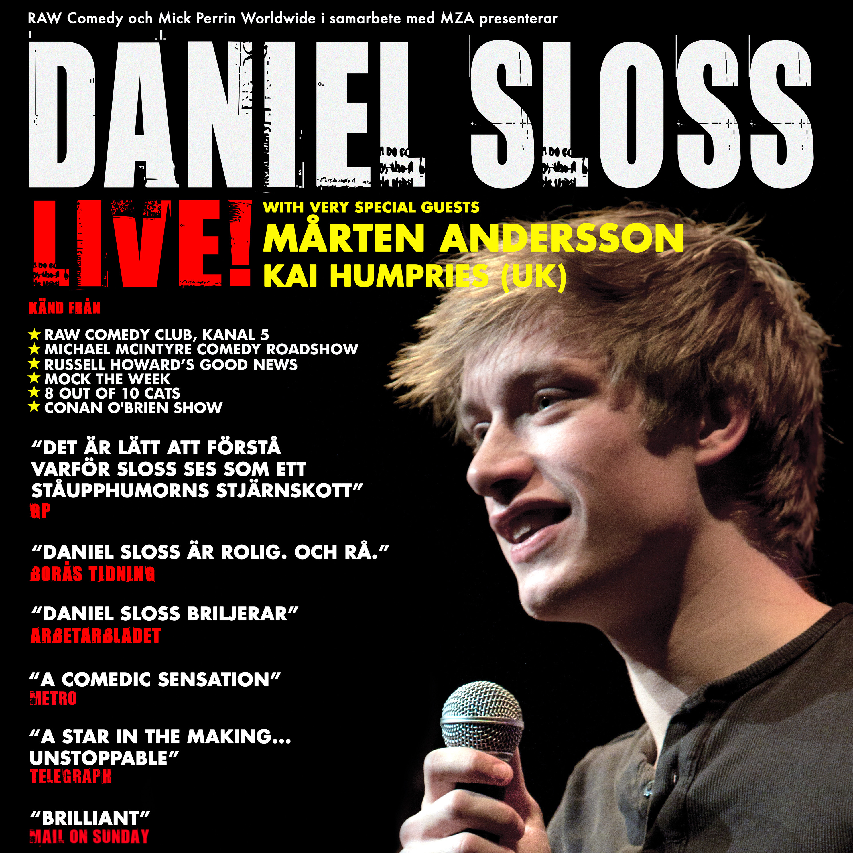 Daniel Sloss, Sverigeturné!